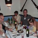 Justin, G0KSC and his partner Coley on the left with Bill, AA4XT, his wife Christine and his daughter Persaphone near the wall.